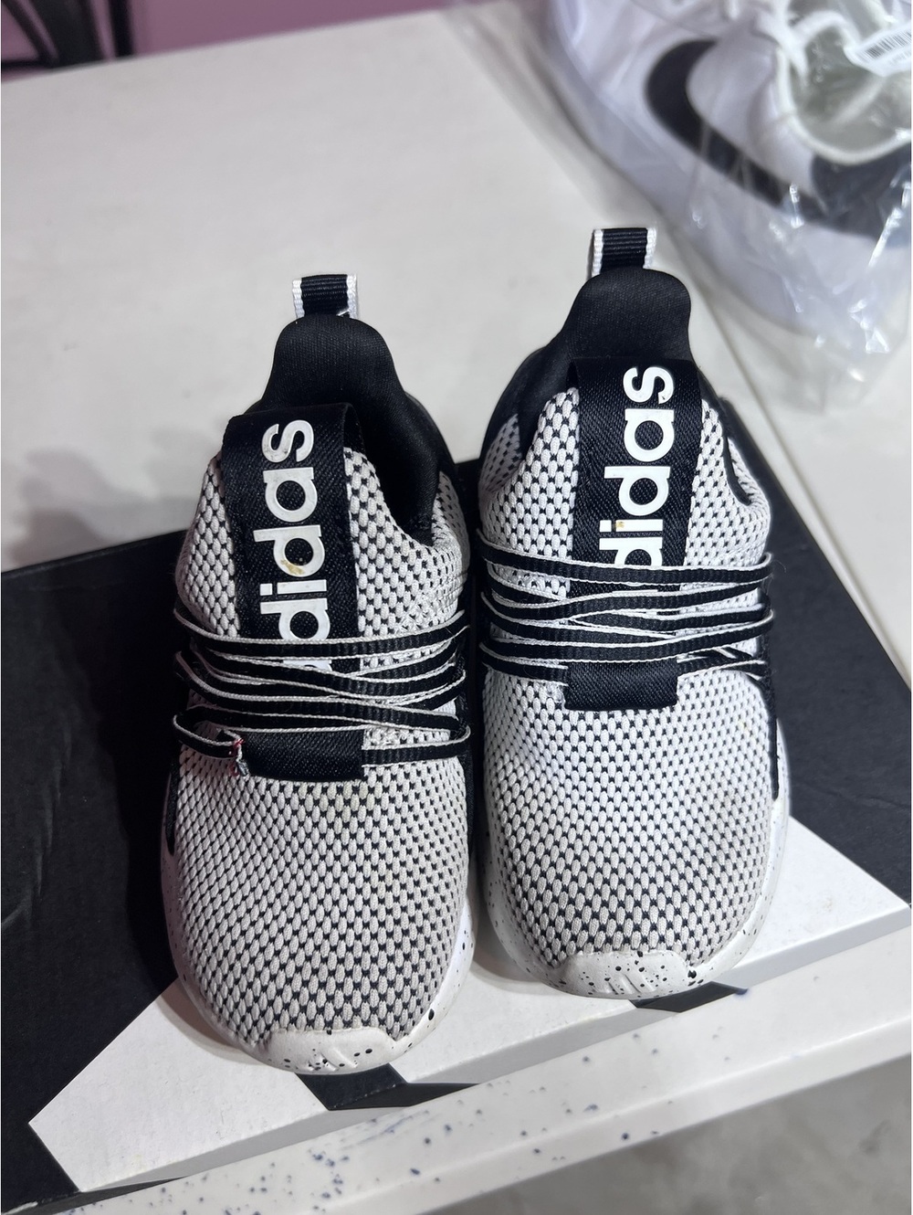 Adidas Kids Black and White Athletic Sneakers Size 7